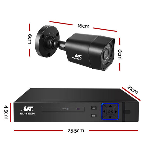 UL-TECH 1080P Security Camera System 4CH DVR with 4 CCTV Square Cameras