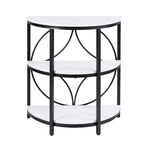 Artiss Semi-Circle End Table 3 Tier Coffee Table Side Nightstand Shelf Marble Effect White&Black