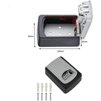 Outdoor Security Key Box, Wall Mounted Key Box With 4 Digit Code, 5 Keys Security Storage Key Holder Box, For Home