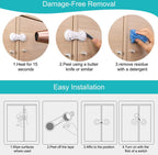 10 Pieces - Child Lock - Drawer Child Lock - Refrigerator Lock - Cabinet Child Locks - Cabinet Door Child Safety - Child Security - No Drilling Required - Safety Lock - Door Security - Baby Lock - Child Locks - Drawer Lock - White - Cabinet & Drawer Secur