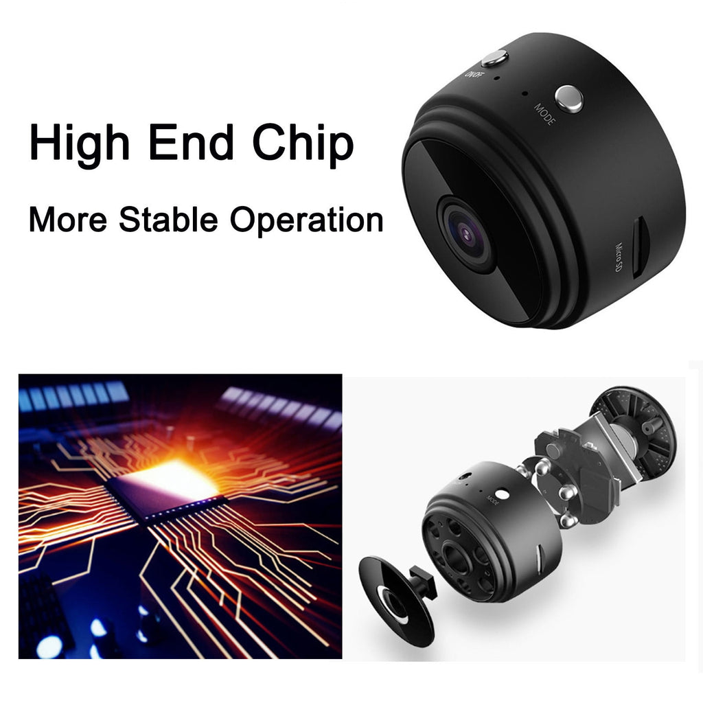 3 Pack Mini Security Cameras, 1080P WiFi Indoor Cameras with Night Vision Motion Detection and Phone Monitoring