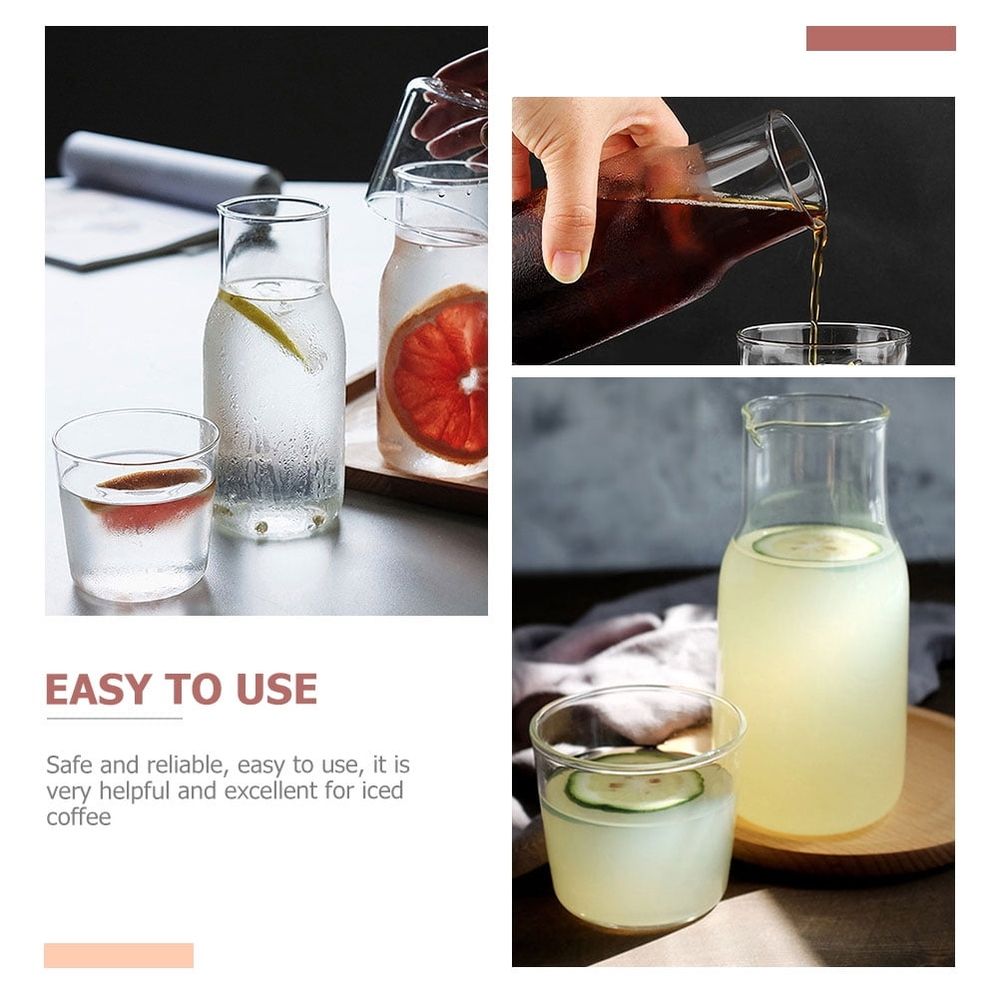 Clear Glass Carafe for Home and Office Use, Multi-Purpose Iced Coffee and Beverage Server, 1-Piece Set