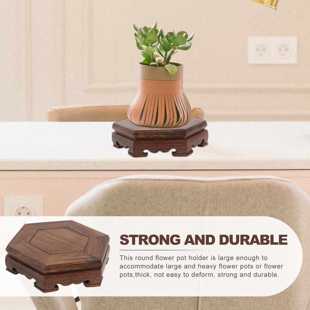 1Pc Coffee Wooden Crystal Ball Base Decorative Pedestal for Displaying Artware and Collectibles
