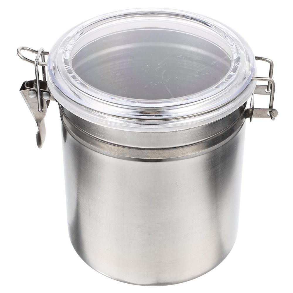 Compact Stainless Steel Sealed Canister for Coffee Beans and Kitchen Storage