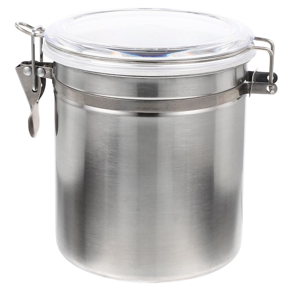 Compact Stainless Steel Sealed Canister for Coffee Beans and Kitchen Storage