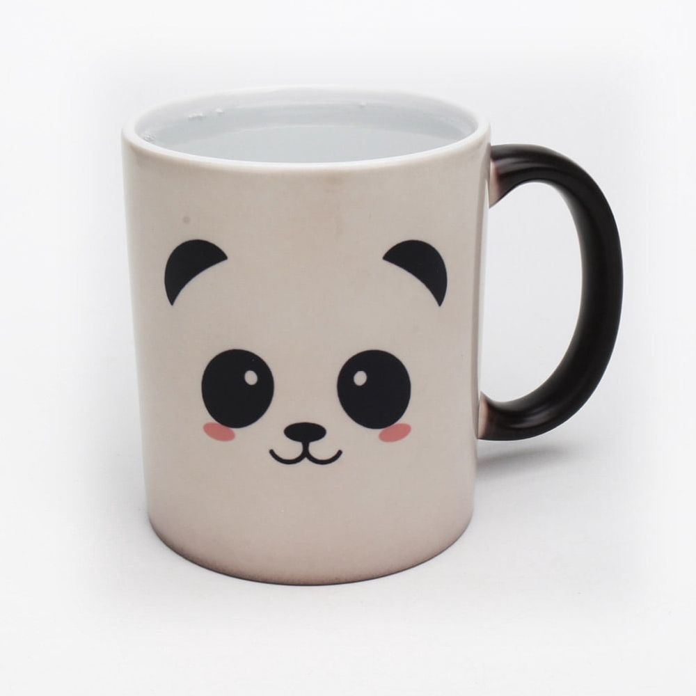 Colour Changing Cup Ceramic Round 1PC For Office Use Black White