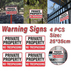 4PCS Reflective Surveillance Warning Signs Metal Security Camera Notice Durable