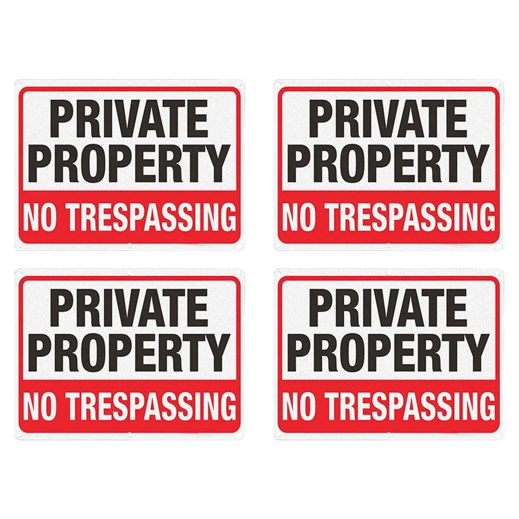 4PCS Reflective Surveillance Warning Signs Metal Security Camera Notice Durable