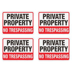 4PCS Reflective Surveillance Warning Signs Metal Security Camera Notice Durable