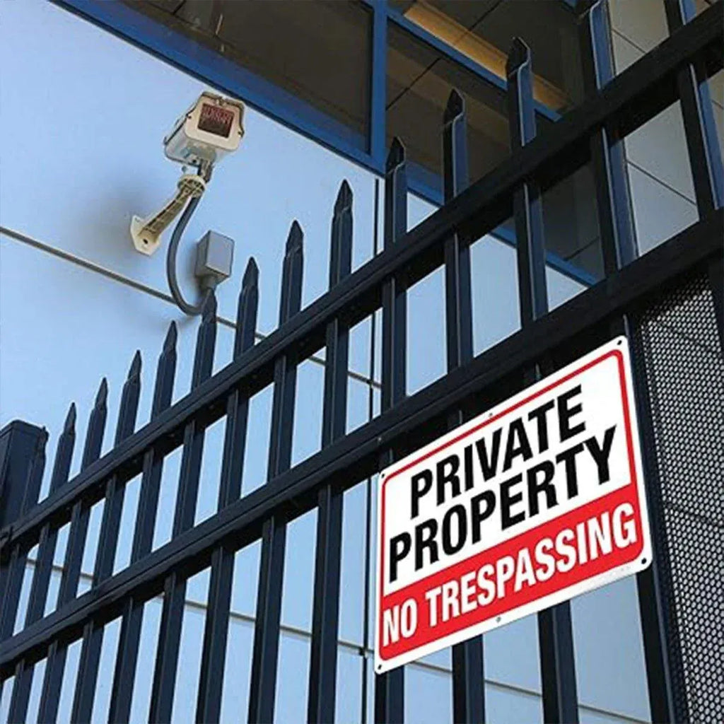 4PCS Reflective Surveillance Warning Signs Metal Security Camera Notice Durable